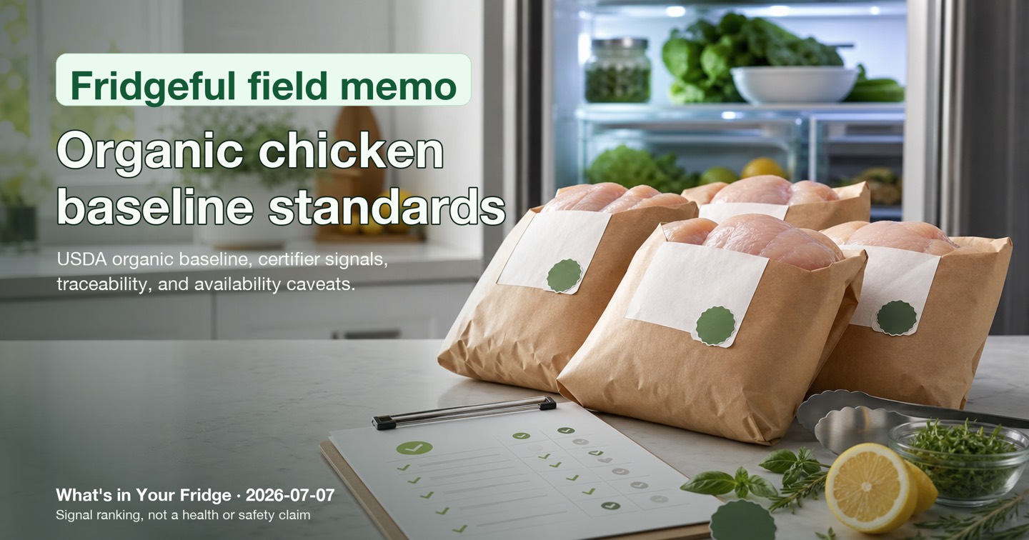 Organic chicken baseline standards editorial image