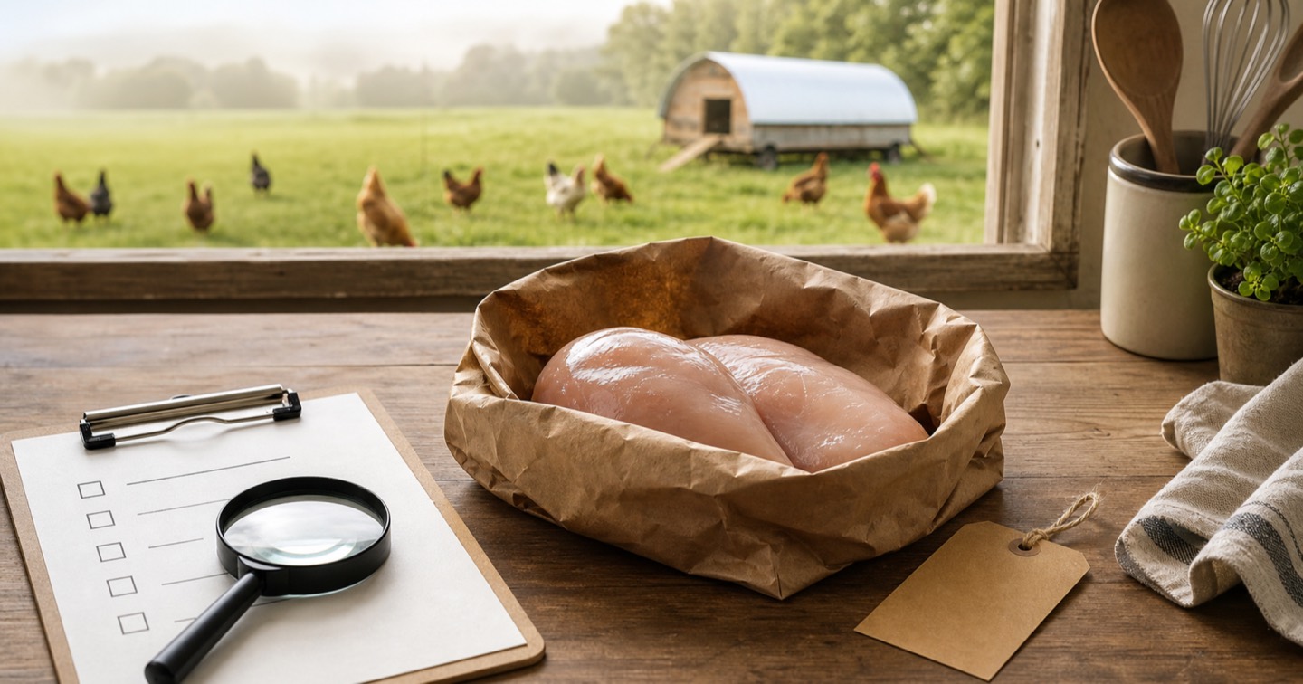 Pasture-raised chicken label reliability editorial image